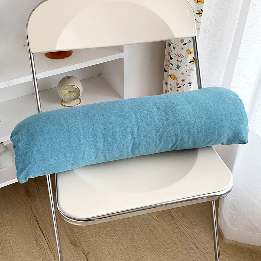 60cm Blue Wedge Lumbar Pillow