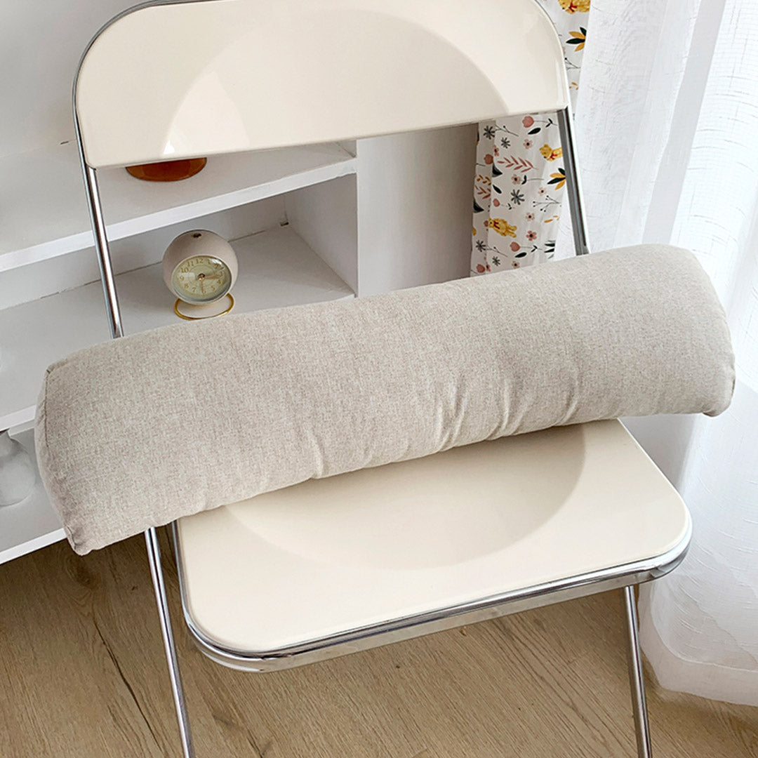 60cm White Wedge Lumbar Pillow