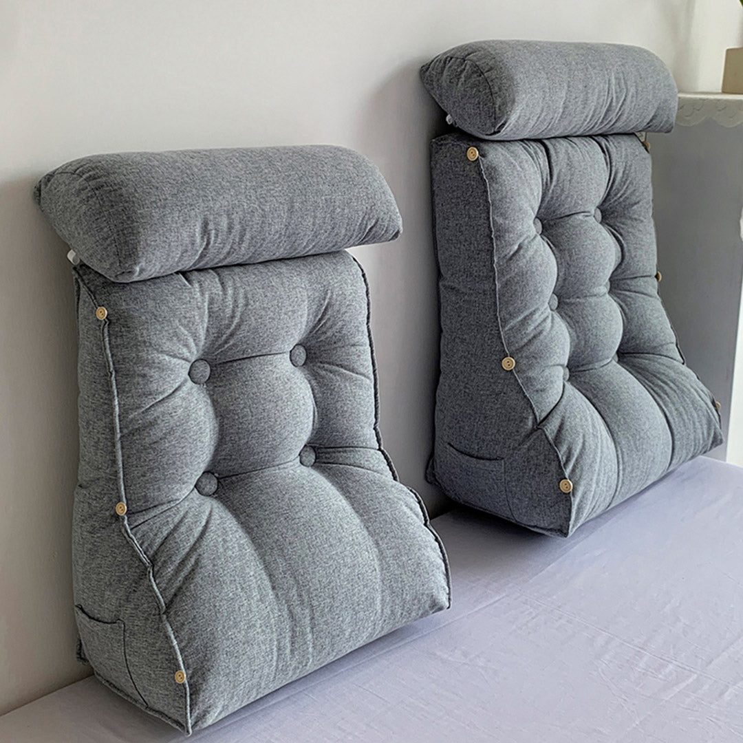 45cm Silver Wedge Lumbar Pillow