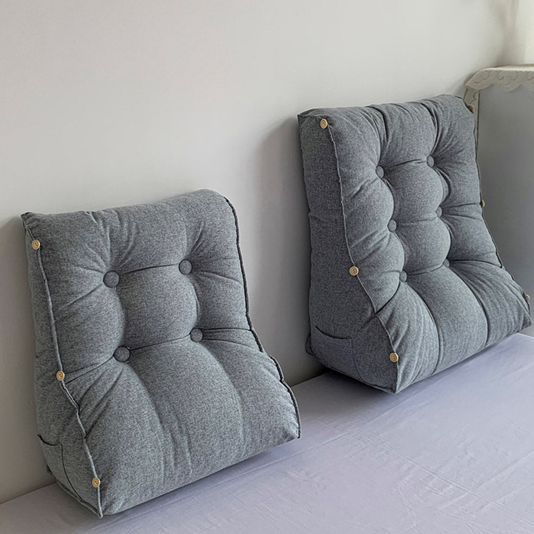 60cm Silver Wedge Lumbar Pillow