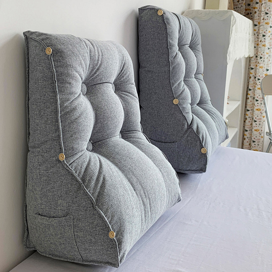 45cm Silver Wedge Lumbar Pillow
