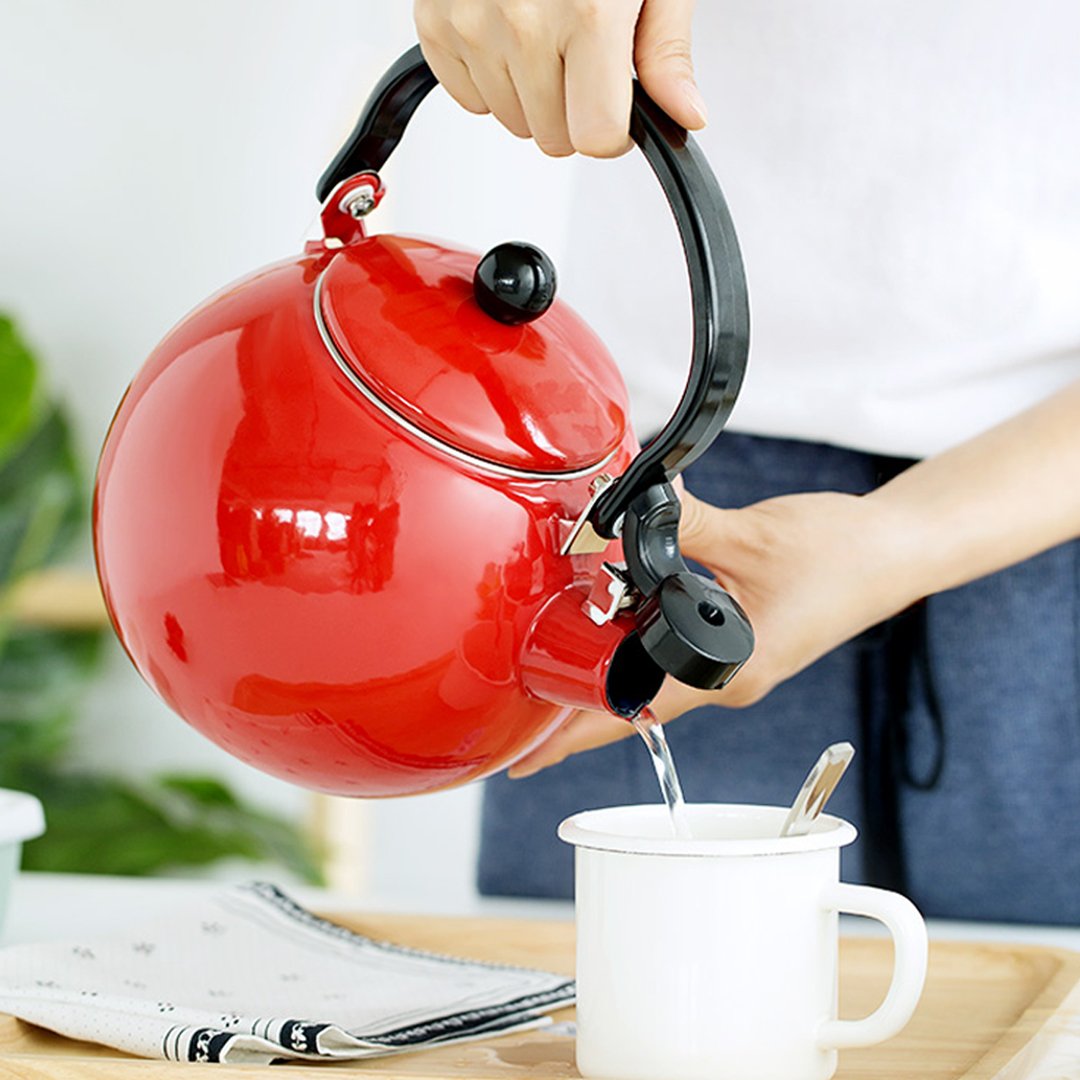 2.0 Liter Ceramic Porcelain Kettle Red