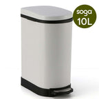 Foot Pedal Stainless Steel Trash Bin 10L U White