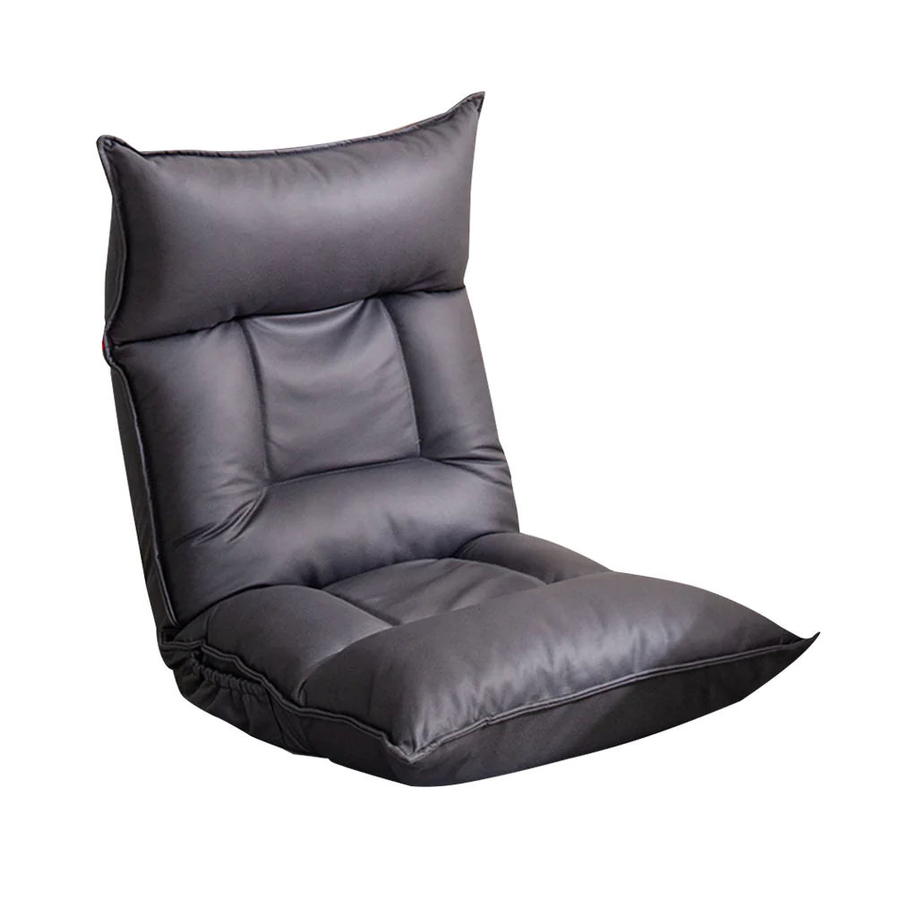 Air Leather Floor Recliner Lazy Chair Black